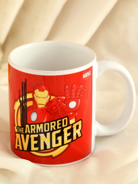 

Ferns N Petals Red & White Iron Man Printed Ceramic Glossy Mug