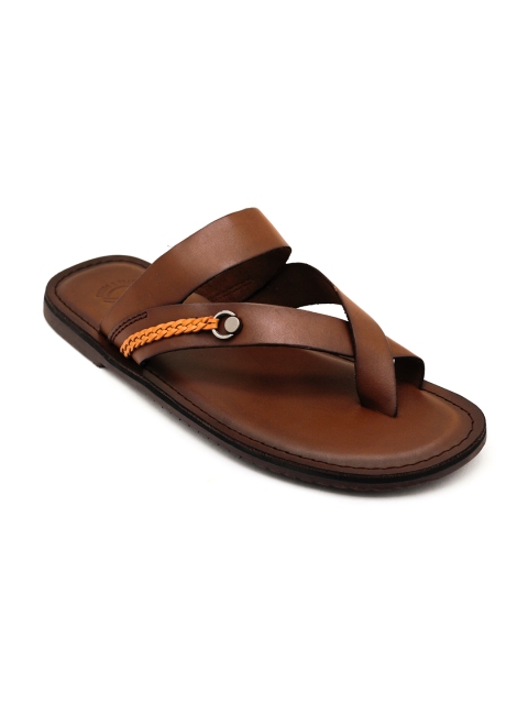 

TRENDS & TRADES Men Brown & Orange Comfort Sandals