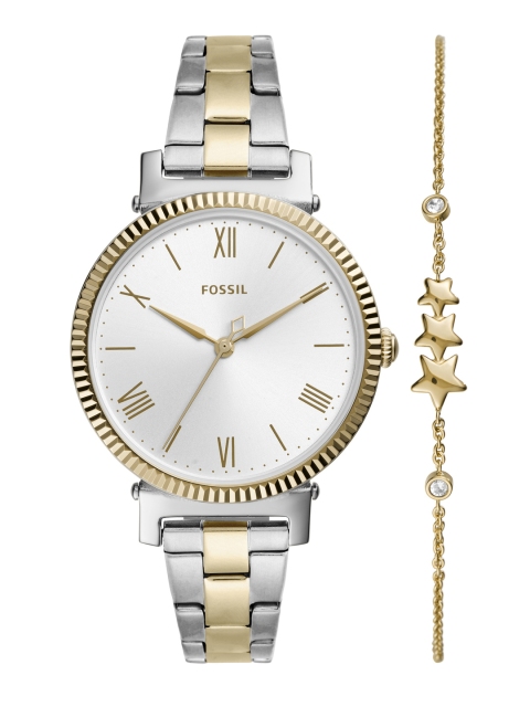 

Fossil Women Daisy Analogue Watch with Bracelet, Silver