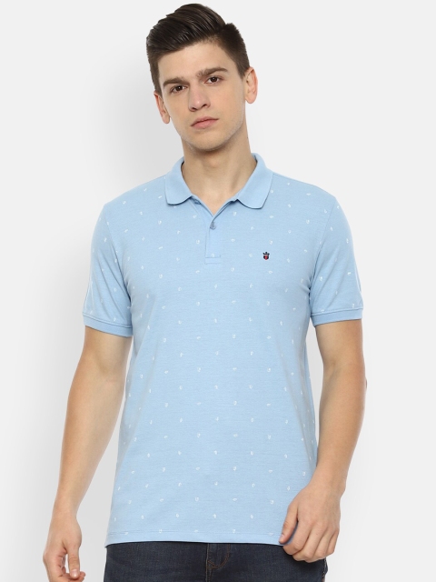 

Louis Philippe Sport Men Blue & White Printed Polo Collar Slim Fit Cotton T-shirt