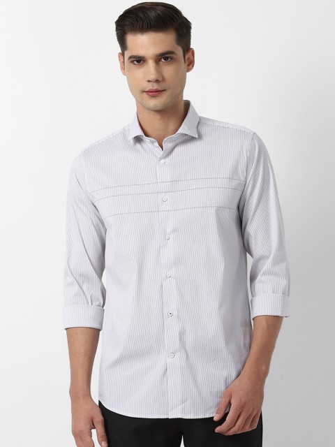

Louis Philippe Sport Men White Slim Fit Opaque Striped Casual Shirt