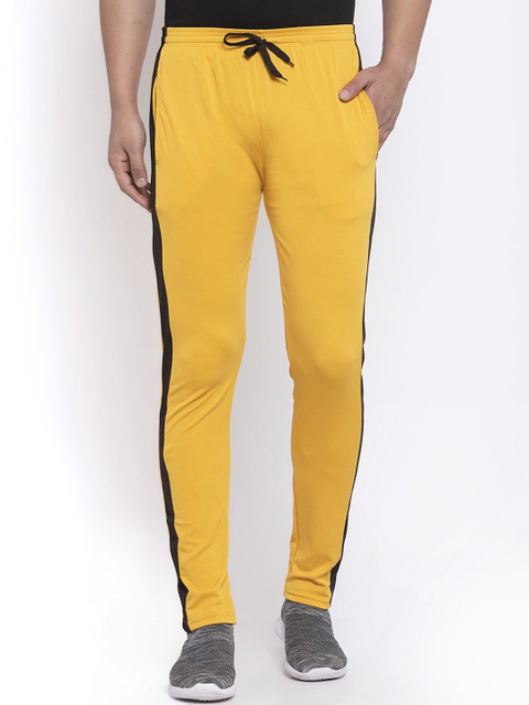 

Xee Men Yellow Solid Slim Fit Cotton Track Pants