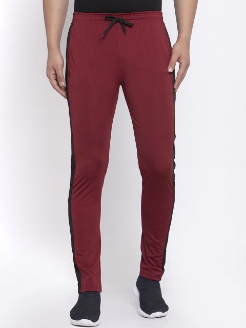 

Xee Men Maroon Solid Cotton Slim-Fit Track Pants