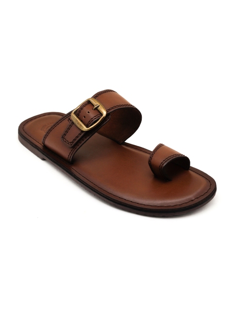 

TRENDS & TRADES Men Brown One Toe Comfort Sandals