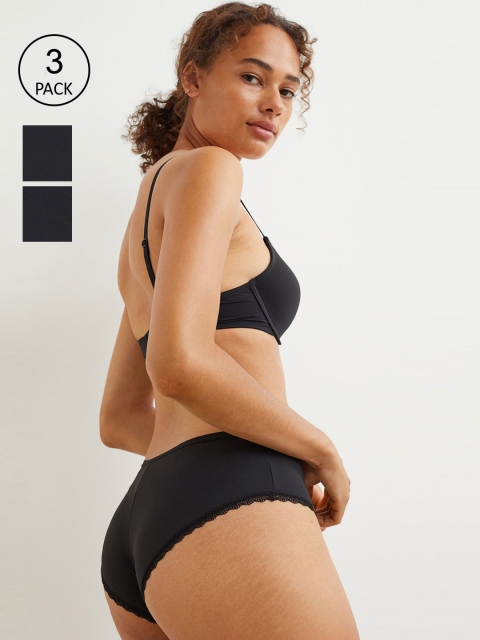 

H&M Black 3-Pack Hipster Briefs
