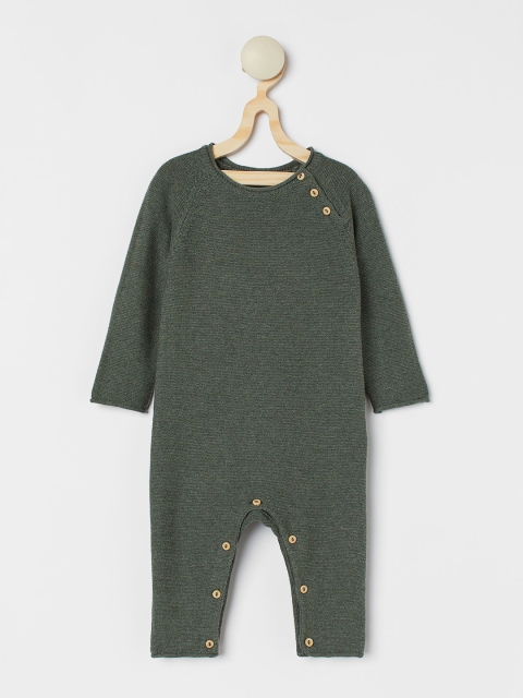 

H&M Girls Green Knitted Cotton All-In-One Suit