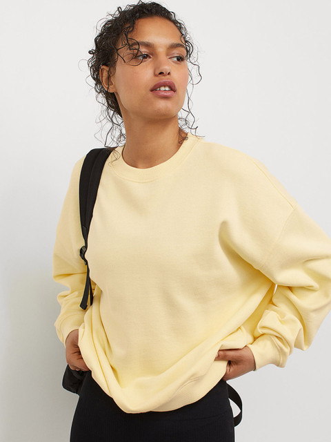 

H&M Women Yellow Oversized Sports Top