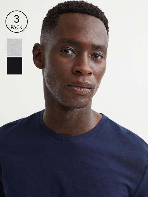 

H&M Men 3-Pack Tops Slim Fit, Black