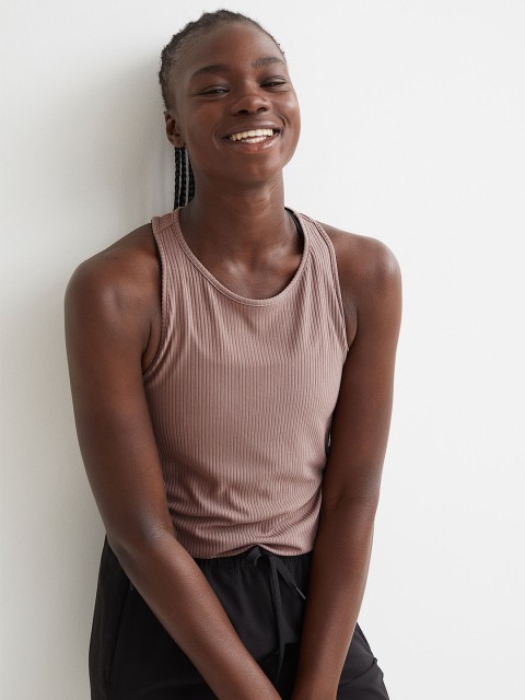 

H&M Women Pink & Beige Sports Vest Top