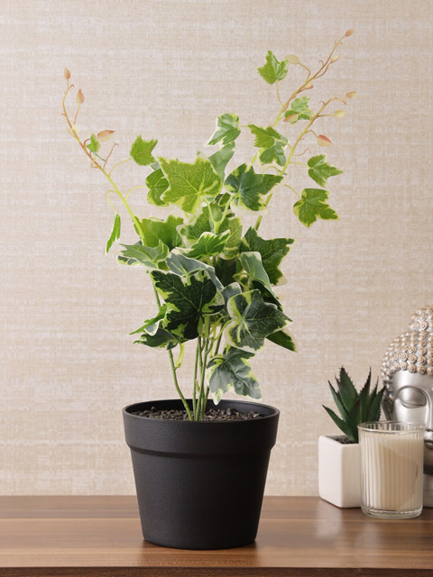 

Living Essence Green Flora Artificial Plant Hanging With Black Pot