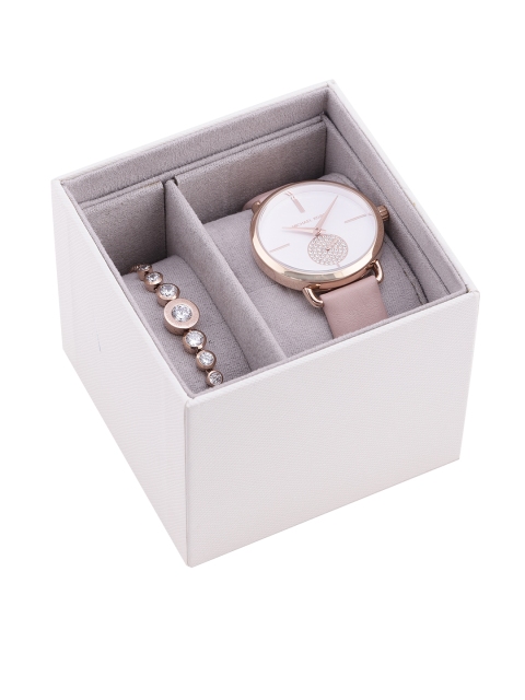 

Michael Kors Women White Embellished Dial Analogue Watch & Bracelet Gift Set