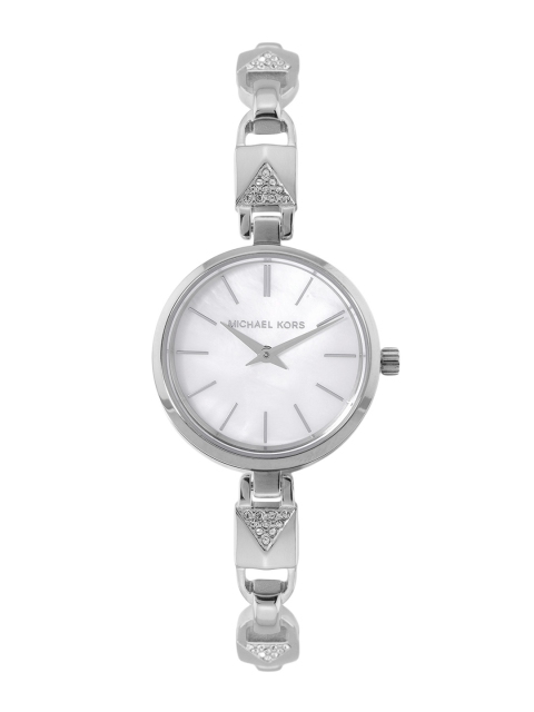 

Michael Kors Women Jaryn Mercer White Dial Stainless Steel Bracelet Analogue Watch MK4438