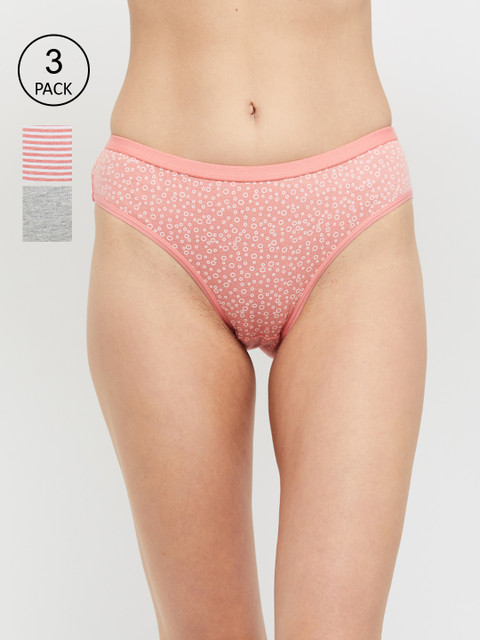 

max Women Pack of 3 Assorted Hipster Briefs - NOOSWIN20LH01ROSE PINK
