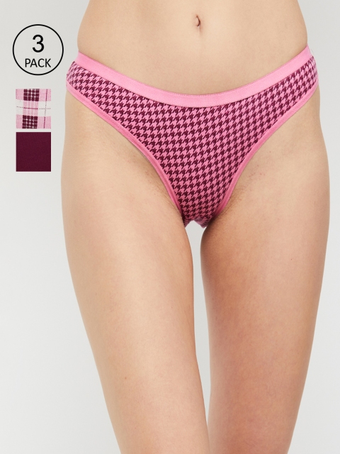 

MAX Women Pack of 3 Printed Low Rise Bikini Panties NOOSSU20BK15PINK-PINK, Multi