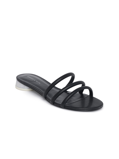 

CHARLES & KEITH Women Black Open Toe Flats with Buckles