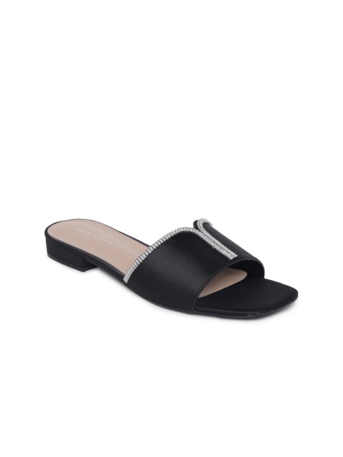 

CHARLES & KEITH Women Black Open Toe Flats