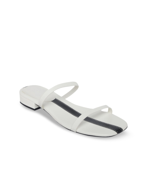 

CHARLES & KEITH Women White Open Toe Flats