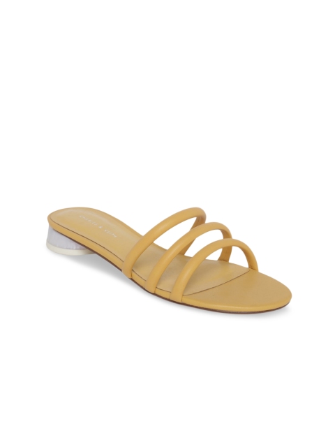 

CHARLES & KEITH Women Yellow Open Toe Flats