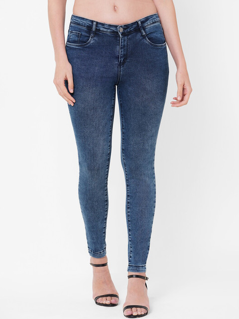 

Kraus Jeans Women Blue Skinny Fit High-Rise Heavy Fade Jeans
