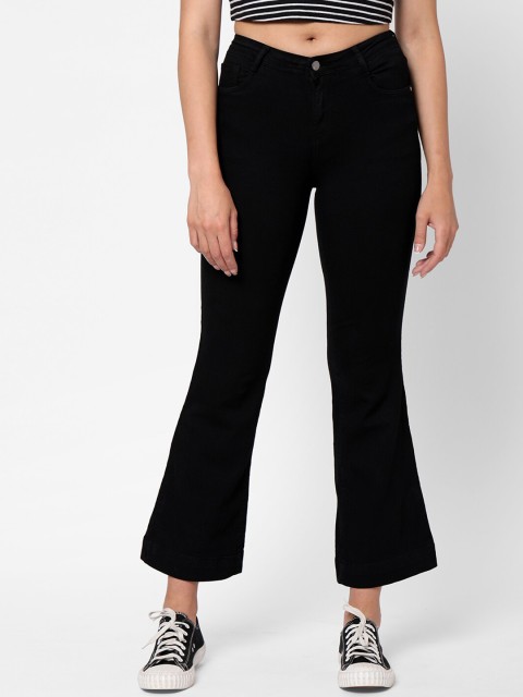 

Kraus Jeans Women Black Flared High-Rise Jeans