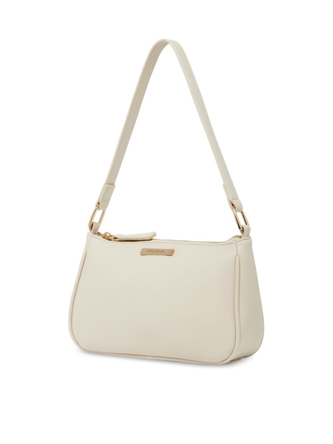 

Forever New Nude-Coloured PU Structured Shoulder Bag