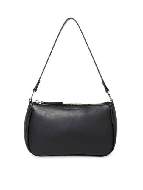 

Forever New Black PU Structured Shoulder Bag with Tasselled