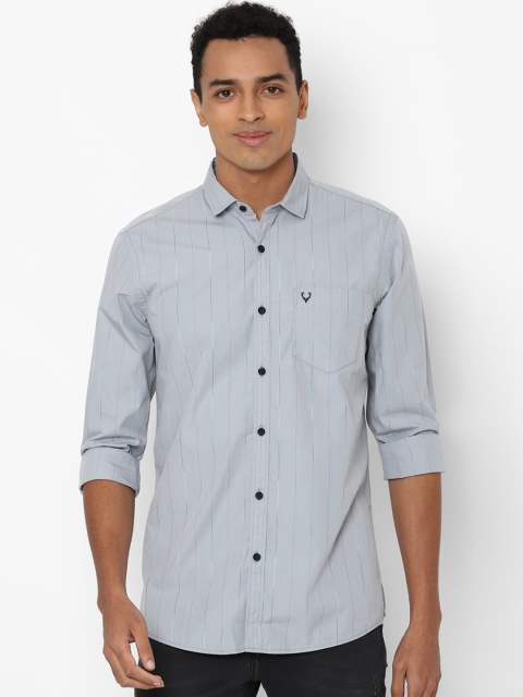 

Allen Solly Sport Men Grey Opaque Striped Cotton Casual Shirt