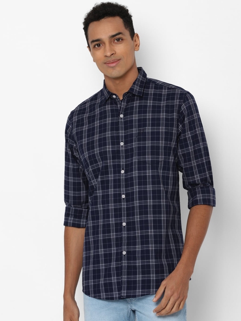 

Allen Solly Sport Men Navy Blue Tartan Checks Opaque Cotton Casual Shirt