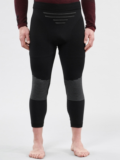 

WEDZE By Decathlon Men Black & Grey Ski Base Layer Wool Bottoms 900