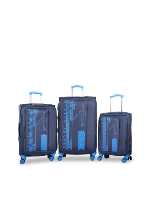 

Polo Class Unisex Blue Set Of 3 Soft Trolley Suitcase
