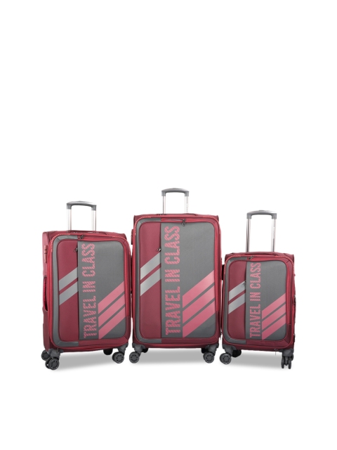 

Polo Class Unisex Red Set Of 3 Soft Trolley Suitcase