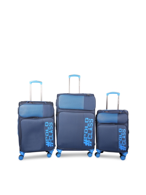 

Polo Class Unisex Blue Set Of 3 Soft Trolley Suitcase