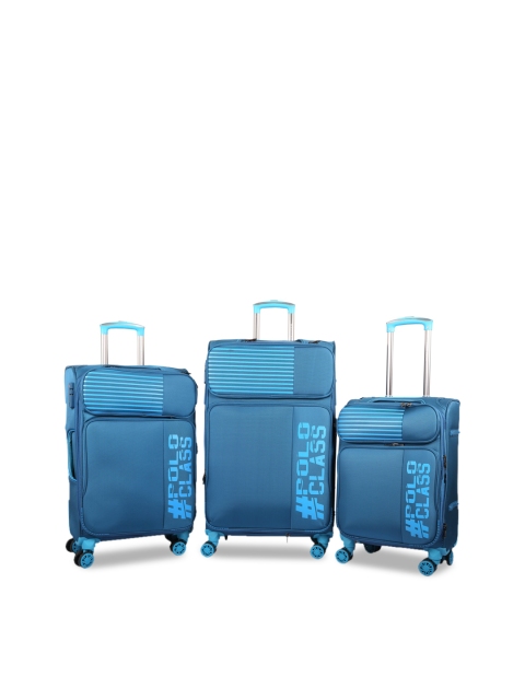 

Polo Class Unisex Blue Set Of 3 Soft Trolley Suitcase