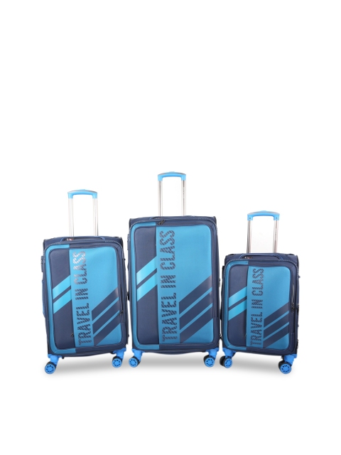 

Polo Class Unisex Blue Set Of 3 Soft Trolley Suitcase