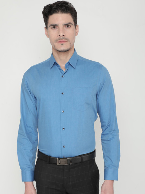 

J Hampstead Men Blue Slim Fit Opaque Casual Shirt
