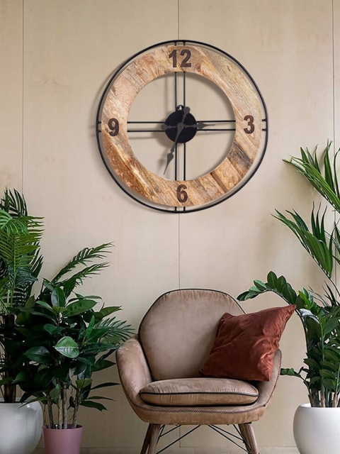 

THE ARTMENT Brown & Black Contemporary Wall Clock