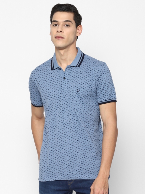 

Allen Solly Men Blue Printed Polo Collar Pockets T-shirt