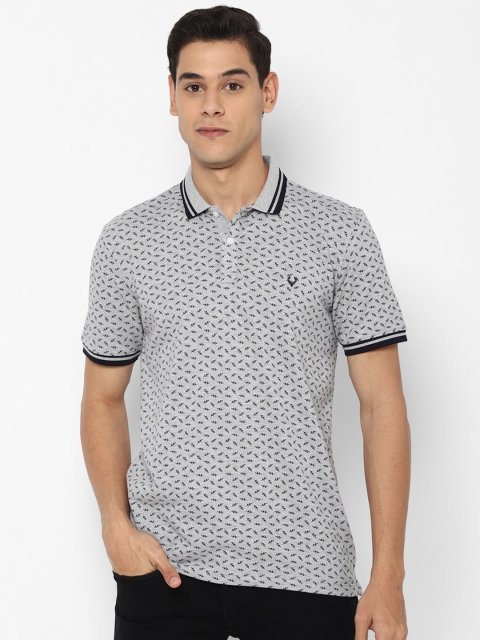 

Allen Solly Men Grey Printed Polo Collar Pockets T-shirt