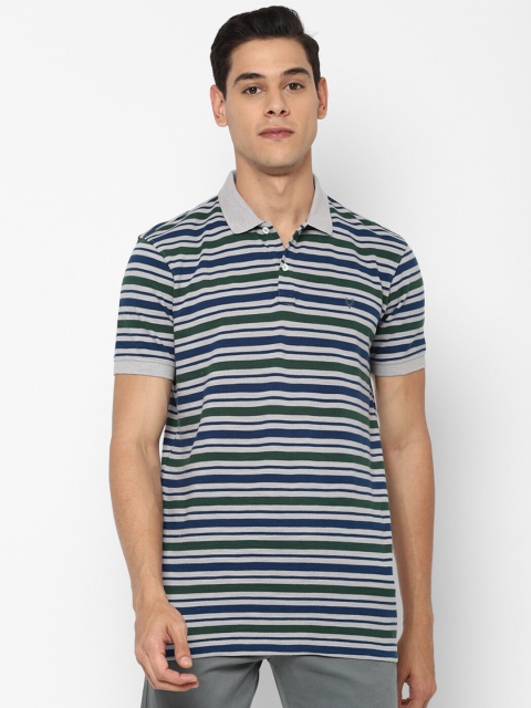 

Allen Solly Men Multicoloured Striped Polo Collar Pockets T-shirt, Multi