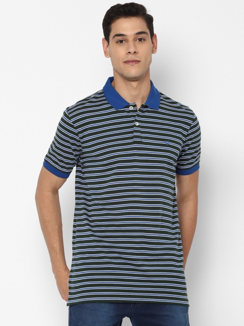 

Allen Solly Men Blue Striped Polo Collar Pockets T-shirt