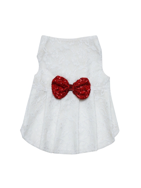 

Dchica Paws White Solid Dog Dress