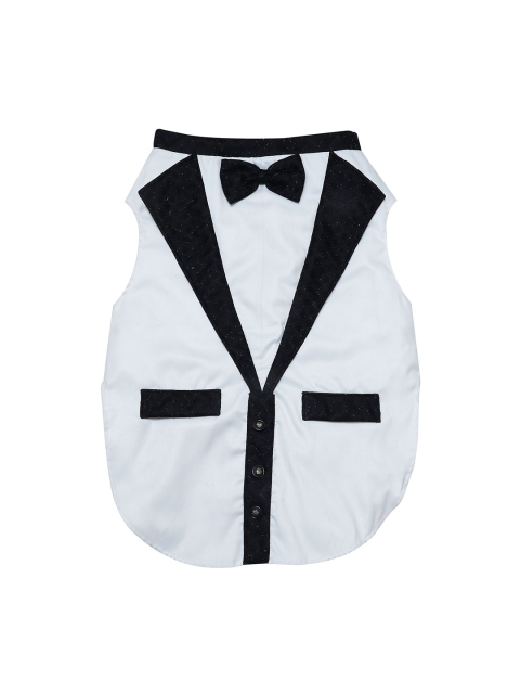 

Dchica Paws White & Black Solid Dog Jacket