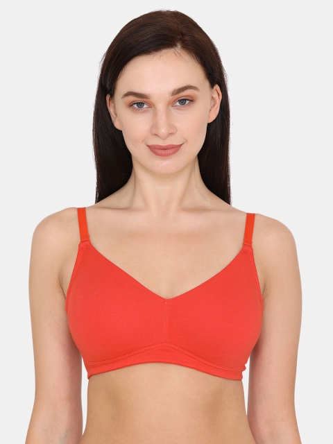 

Zivame Red Solid Cotton T-shirt Bra