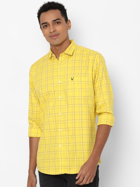 

Allen Solly Men Yellow Slim Fit Windowpane Checks Opaque Checked Casual Shirt