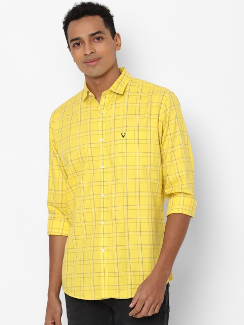 

Allen Solly Men Yellow Slim Fit Windowpane Checks Opaque Checked Casual Shirt