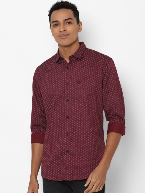 

Allen Solly Men Maroon Slim Fit Opaque Printed Casual Shirt
