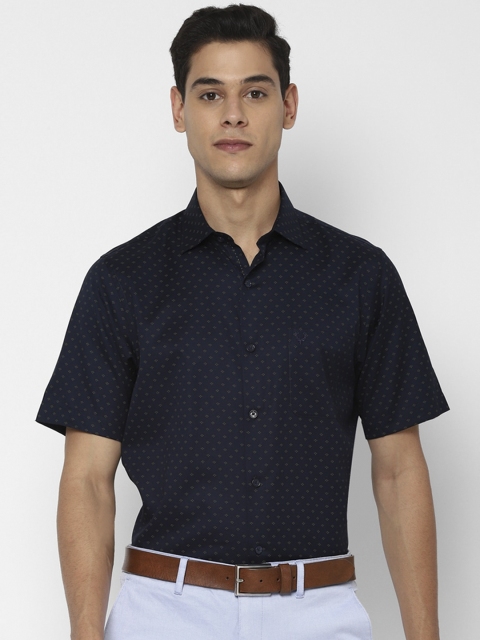 

Allen Solly Men Navy Blue Slim Fit Opaque Printed Casual Shirt