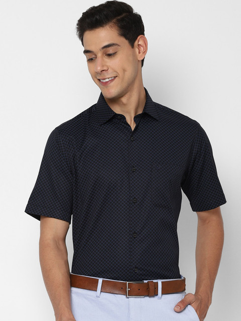 

Allen Solly Men Navy Blue Slim Fit Opaque Printed Casual Shirt