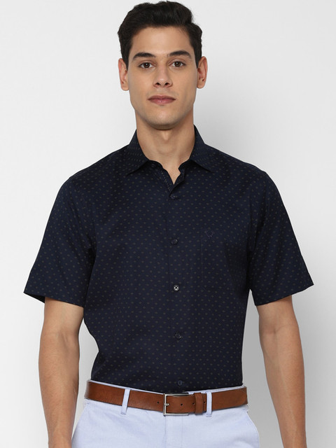 

Allen Solly Men Navy Blue Slim Fit Opaque Printed Casual Shirt