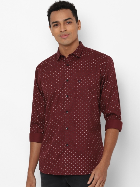 

Allen Solly Men Maroon Slim Fit Opaque Printed Casual Shirt